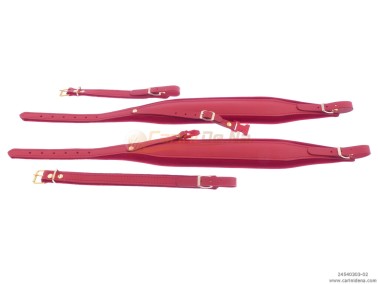 TRACOLLE FISA L 8I CUOIO/VELLUTO + STRAPP GANCIO PLASTICA 306/A + ATT DORATI - ROSSE