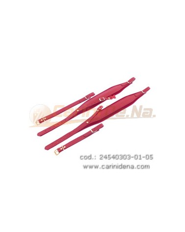 TRACOLLE FISA L 8I CUOIO/VELLUTO + STRAPP GANCIO PLASTICA 306/A + ATT DORATI - ROSSE