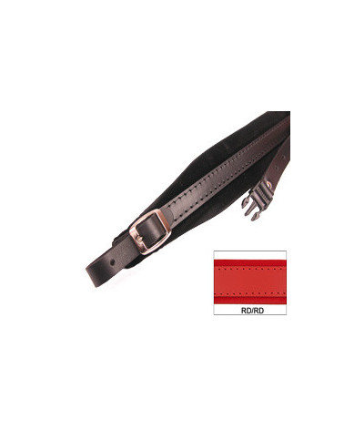 TRACOLLE FISA L 6 CUOIO/VELLUTO + STRAP - NERO/ROSSO