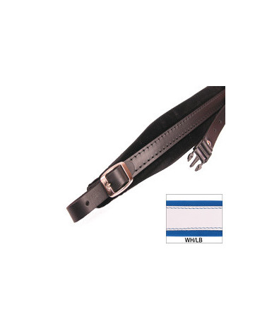 TRACOLLE FISA L 6 CUOIO/VELLUTO + STRAP - BIANCO/AZZURRO