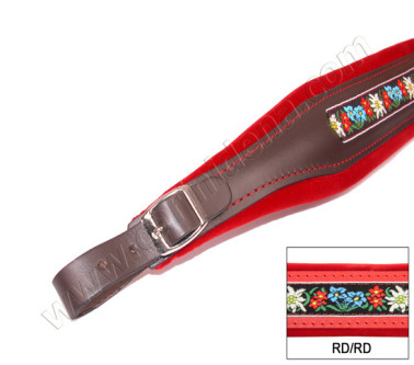 ACCORDION SHOULDER STRAPS FOLK. L 8 VELVET RED