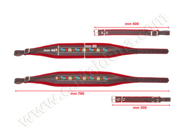 ACCORDION SHOULDER STRAPS FOLK. L 8 VELVET RED