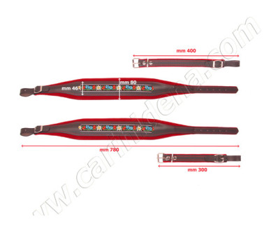 TRACOLLE FISA FOLK CUOIO/VELLUTO L8 MARRONE/ROSSO