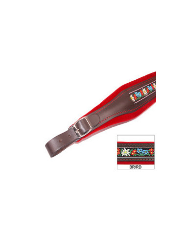 TRACOLLE FISA FOLK CUOIO/VELLUTO L8 MARRONE/ROSSO