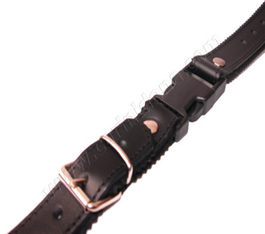 STRAPPINO SLOVENO CUOIO/FELTRO cm 2.5X25/43 NORMALE NERO