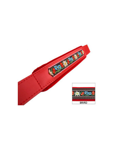 MANALI FOLK CUOIO/VELLUTO L6,5 cm 54 MARRONE/ROSSO