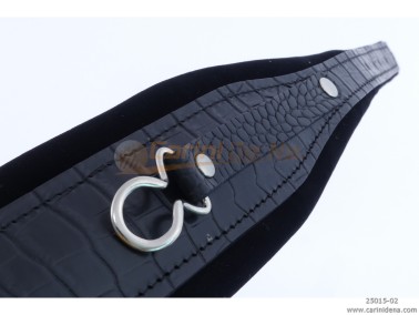 TRACOLLE FISA L 8I COCCODRILLO/VELLUTO + STRAPP GANCIO FERRO - NERE - 306/C