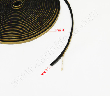 BELLOWS GASKET ADHESIVE BLACK mm   8X3