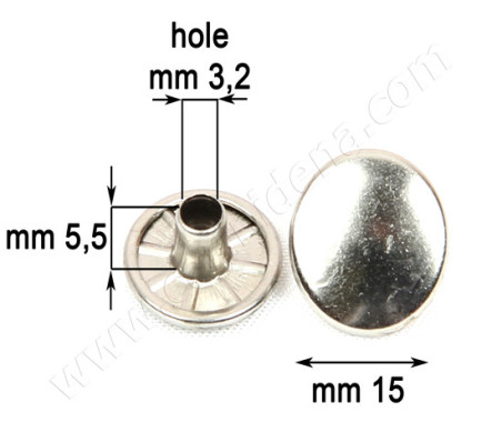 BUTTON HEAD knurled 15 NIK