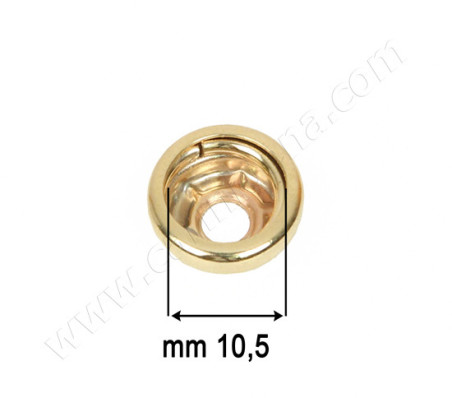 SNAP FASTENERS GODRONATI MOLLA GRANDE DORATA