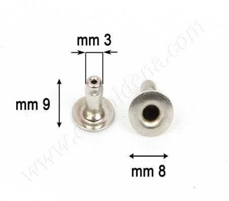 RIVETTI OL33/9 OLGO FERRO mm 9 - NIKELATO