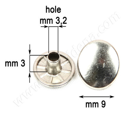 RIVETS T34 TESTA FERRO NIK. mm 9