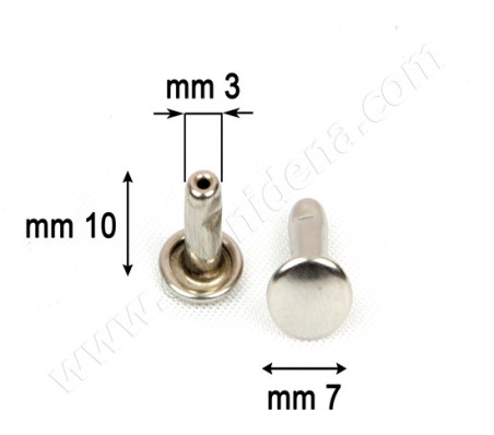 RIVETTI OL33/10/2 OLGO CALOTTATO FERRO NIK. mm  10